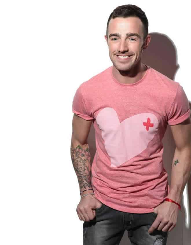 In This Together Heart Logo tee in red marl